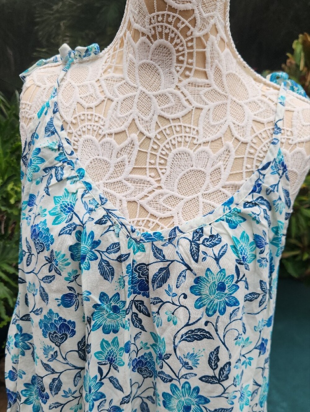 Old Navy Blue & Teal Floral Sundress - Picture 2 of 6